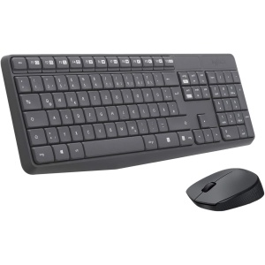 Logitech MK235 Combo con Teclado y Ratón Inalámbrico para Windows, Disposición QWERTZ ALEMÁN - Gris