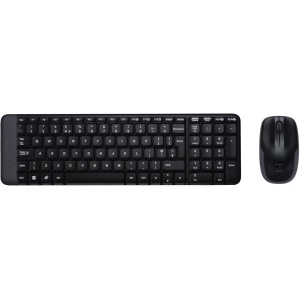 Logitech MK220 Combo con Teclado y Ratón Inalámbrico compacto para Windows, Disposición QWERTY US Internacional - Negro