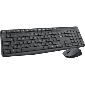 Logitech MK235 Combo con Teclado y Ratón Inalámbrico para Windows, Disposición QWERTY US Internacional - Gris