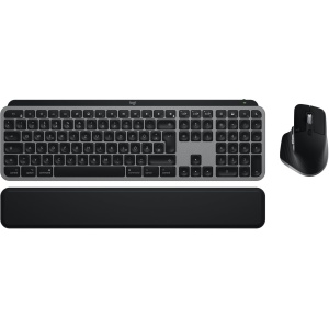 Logitech MX Keys S Combo para Mac, Teclado y ratón inalámbricos con reposamanos, ratón inalámbrico de Desplazamiento rápido, Bluetooth USB C para MacBook Pro, Macbook Air, iMac, iPad - QWERTZ