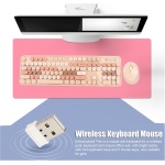 Goshyda Combo de Ratón Inalámbrico con Teclado de 104 Teclas, Ergonómico, Bonito Juego de Ratón con Teclado Retro Estilo Máquina de Escribir, para Niñas, para(Color de té con Leche Color Mezclado) - Imagen 5