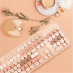 Goshyda Combo de Ratón Inalámbrico con Teclado de 104 Teclas, Ergonómico, Bonito Juego de Ratón con Teclado Retro Estilo Máquina de Escribir, para Niñas, para(Color de té con Leche Color Mezclado) - Imagen 8