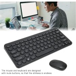 Combo de Ratón y Teclado Inalámbrico, Teclado Impermeable de 78 Teclas con Ratón Ergonómico Silencioso para Oficina en Casa (Tapa de Tecla Redonda Retro) (Negro) - Imagen 3