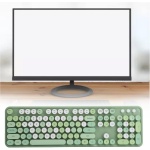 VGEBY Juego de Teclado y Ratón Inalámbricos de 104 Teclas, Estilo Retro de Máquina de Escribir con Sensación Mecánica, Plug and Play (Colores Verdes Mezclados) - Imagen 4