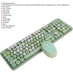VGEBY Juego de Teclado y Ratón Inalámbricos de 104 Teclas, Estilo Retro de Máquina de Escribir con Sensación Mecánica, Plug and Play (Colores Verdes Mezclados) - Imagen 6