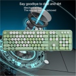 VGEBY Juego de Teclado y Ratón Inalámbricos de 104 Teclas, Estilo Retro de Máquina de Escribir con Sensación Mecánica, Plug and Play (Colores Verdes Mezclados) - Imagen 8