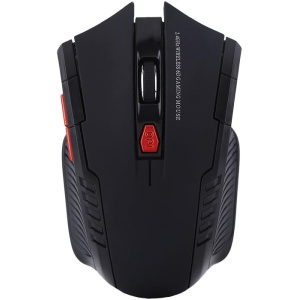 Ratón óptico inalámbrico para juegos para PC: 800 ppp / 1200 ppp, ajustable, ratón inalámbrico para juegos Ratón para juegos de 2,4 Ghz con 6 teclas, sin necesidad de código, plug-and-play(negro)