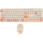 Teclado y Ratón USB, Combinación de Teclado y Ratón Inalámbricos Inalámbricos de 1600 DPI para para la Familia (Beige) - Imagen 1