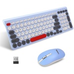 LeadsaiL KF29 Juego de teclado y mouse inalámbricos, ratón USB inalámbrico y teclado compacto para computadora, QWERTY UK Layout para laptop HP/Lenovo y Mac-Colorful - Imagen 1