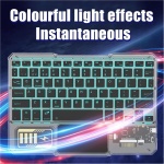 Juego de Teclado y Ratón Inalámbricos Bluetooth, Combinación de Ratón y Teclado Bluetooth con Luz Nocturna de 7 Colores, Combinación de Teclado y Ratón Inalámbricos Portátiles - Imagen 3