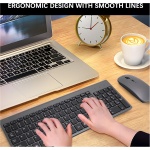 Juego Combinado de Teclado y Ratón Inalámbricos, Teclado USB, Teclado Inalámbrico Ultrafino, Combinación de Ratón para Dispositivos Móviles de Oficina, Teléfonos Inteligentes - Imagen 3