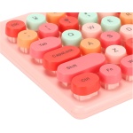 Bewinner Bonito Combo de Teclado y Ratón Inalámbricos, Teclado Inalámbrico Retro de 86 Teclas con Teclas Redondas, Juego de Teclado Colorido para Máquina de Escribir con Receptor USB para - Imagen 9