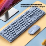 LJCM Combo De Teclado Y Ratón Inalámbrico USB Inalámbrico,Combo De Ratón Y Teclado 104 Teclas Conexión Inalámbrica Y BT De 2,4 G Teclas Ergonómicas De Estilo Retro De Bajo Ruido (Azul) - Imagen 8