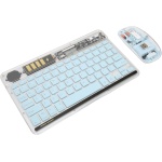Haofy Combo Teclado-ratón, Práctico Combo Teclado-ratón Inalámbrico, Transparente, Ergonómico, 3 Modos, Conexión 2.4G para PC (Azul) - Imagen 2