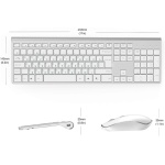 ZHEBEI Teclado y ratón inalámbricos recargables Teclado estándar ratón silencioso Ratón ergonómico Negro - Imagen 3