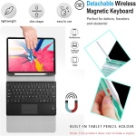 Teclado Funda para iPad Pro 11" 2022/2021/2020/2018 con Trackpad, 7 Color Retroiluminada QWERTY Español Ñ Blutooth Teclado con Ratón Inalambrico para iPad Pro 11", Rosa Con Retroiluminación - Imagen 3