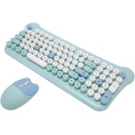 Teclado y Ratón Inalámbricos Teclado y Ratón Coloridos Sensibles Conexión Plug and Play 2,4G para 98 7 8 10 11 2000 (Blue) - Imagen 1