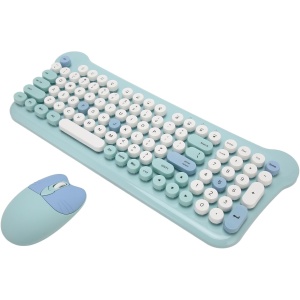 Teclado y Ratón Inalámbricos Teclado y Ratón Coloridos Sensibles Conexión Plug and Play 2,4G para 98 7 8 10 11 2000 (Blue)