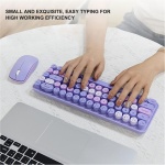 Garsent Combo de teclado y mouse inalámbricos, 2.4 GHz, 68 teclas, teclado inalámbrico retro colorido con bonitas teclas redondas, para Win 10/11, para Win 8, para Win 7, para OS X portátil, - Imagen 2
