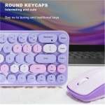 Garsent Combo de teclado y mouse inalámbricos, 2.4 GHz, 68 teclas, teclado inalámbrico retro colorido con bonitas teclas redondas, para Win 10/11, para Win 8, para Win 7, para OS X portátil, - Imagen 3