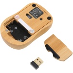 Asixxsix Dispositivos Inalámbricos para Computadora, Teclado Inalámbrico/ratón Inalámbrico de 2,4 GHz, Combinación de Teclado y Mouse Inalámbricos de Madera de bambú Plug and (Combinación - Imagen 7