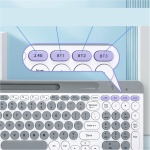 Juego de Ratón y Teclado Inalámbrico de Estilo Retro, Juego de Ratón y Teclado Inalámbrico de 2,4G para Oficina y Hogar (White) - Imagen 2