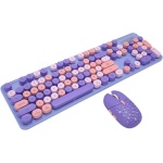 Fabater Combinación de Teclado y Ratón Inalámbricos, Teclado de la Oficina de 104 Teclas, Teclado de Computadora Inalámbrico de 2,4 GHz con 3 Niveles dpi para, Escritorio/PC (Color - Imagen 1