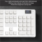 Teclado Inalámbrico para Juegos, Teclado y Ratón Inalámbricos 2,4 GHz Tipo C Recargable con Receptor para Ordenador Portátil (White) - Imagen 3