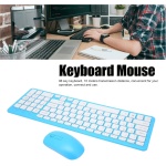 Combo de Teclado y Ratón Inalámbricos, Teclado de 96 Teclas, Distancia de Transmisión de 10 M, con Almohadilla Antideslizante, Juego de Teclado y Ratón 2.4G para Ordenador, Portátil(Azul) - Imagen 2