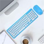 Combo de Teclado y Ratón Inalámbricos, Teclado de 96 Teclas, Distancia de Transmisión de 10 M, con Almohadilla Antideslizante, Juego de Teclado y Ratón 2.4G para Ordenador, Portátil(Azul) - Imagen 3
