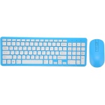 Combo de Teclado y Ratón Inalámbricos, Teclado de 96 Teclas, Distancia de Transmisión de 10 M, con Almohadilla Antideslizante, Juego de Teclado y Ratón 2.4G para Ordenador, Portátil(Azul) - Imagen 6