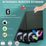 Magnético Funda con Teclado Trackpad para iPad 6ª gen 2018 /iPad 5ª gen 2017/iPad Pro 9.7/iPad Air 2/iPad Air 1, QWERTY Teclado Español Ñ Bluetooth Desmontable con Ratón y Portalápices, Verde Oscuro - Imagen 2