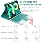 Magnético Funda con Teclado Trackpad para iPad 6ª gen 2018 /iPad 5ª gen 2017/iPad Pro 9.7/iPad Air 2/iPad Air 1, QWERTY Teclado Español Ñ Bluetooth Desmontable con Ratón y Portalápices, Verde Oscuro - Imagen 3