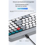 Sujurio Teclado y RatóN InaláMbricos Bluetooth con Teclas Redondas, Aptos para Tabletas y PortáTiles, Color - Imagen 3