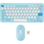 Combo de Teclado Inalámbrico y Ratón, Juego de Ratón y Teclado Ergonómico Inalámbrico 2,4G, Teclas Redondas Finas y Lindas para para PC (Blue) - Imagen 6