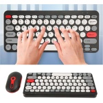 DAUZ Combo de Teclado Inalámbrico y Ratón, Juego de Teclado Inalámbrico y Ratón, Teclas Redondas, Lindo, de Alta Sensibilidad, Ergonómico para PC (Black) - Imagen 5