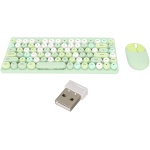 HEEPDD Combinación de Ratón y Teclado Tecnología Inalámbrica de 2,4 GHz Diseño de Botones Redondos Retro Combinación de Ratón y Teclado Inalámbrico para Escritorio (Verde) - Imagen 6