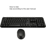 Septpenta Combo de Teclado y Ratón Inalámbricos, Ratón con Teclado Ergonómico de Tamaño Completo 2.4G, Teclado Punk Vintage, 104 Teclas, Plug and Play para PC, Computadoras de Escritorio - Imagen 4