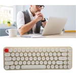fansheng Combo Teclado Y Ratón, Teclado Inalámbrico Retro de 68 Teclas con Ratón Silencioso, Receptor 2.4G, Teclado de Ordenador Inalámbrico Ergonómico para Oficina Casa, Regalo para Chica (Beige) - Imagen 3