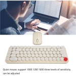fansheng Combo Teclado Y Ratón, Teclado Inalámbrico Retro de 68 Teclas con Ratón Silencioso, Receptor 2.4G, Teclado de Ordenador Inalámbrico Ergonómico para Oficina Casa, Regalo para Chica (Beige) - Imagen 4