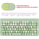 WINH Combinación de Teclado y Ratón, Diseño Retro de Teclas Redondas Combinación Inalámbrica de Teclado y Ratón Ahorro de Energía Automático para Escritorio (Verde) - Imagen 4