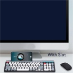 Juego de Ratón y Teclado Inalámbrico, Juego de Ratón y Teclado Inalámbrico para Ordenador Estilo Retro Recargable Modo Doble 4 Canales para Oficina (Black) - Imagen 5