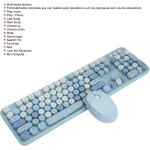 Bonito Juego de Teclado y Ratón Inalámbrico para Escritorio de Oficina, 104 Teclas, Sensación Mecánica, Estilo de Máquina de Escribir Retro, Conexión USB, Compatible con (Color - Imagen 3