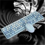 Bonito Juego de Teclado y Ratón Inalámbrico para Escritorio de Oficina, 104 Teclas, Sensación Mecánica, Estilo de Máquina de Escribir Retro, Conexión USB, Compatible con (Color - Imagen 4