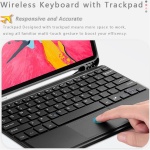 Funda con Teclado Trackpad para iPad 9ª/8ª/7ª Generación 10.2", QWERTY Desmontable Español Ñ Teclado con Ratón Inalambrico para iPad 10.2" 2021/2020/2019, Portalápices Incorporado, Amarillo - Imagen 2