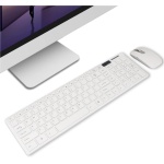 Kufoo Moderno Combo Teclado Ratón Inalámbrico, Teclado Inalámbrico Ergonómico Delgado y Compacto con Teclado Numérico para Portátil Macbook Air Ordenador Apple PC Ompatible con Windows - Imagen 5