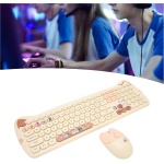 Juego de Teclado Inalámbrico, Teclado Ergonómico Inalámbrico, Ratón Combinado, Teclas Redondas de 2,4 GHz para la Familia - Imagen 2