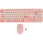 Airshi Combinación Inalámbrica de Teclado y Ratón, Teclado USB y Ratón Inalámbricos Plug and Play para Oficina (Rosado), Airshixzyvg2cq35-11 - Imagen 6