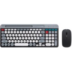 Qtynudy Teclado y RatóN InaláMbricos Bluetooth con Teclas Redondas, Aptos para Tabletas y PortáTiles, Color Negro - Imagen 1