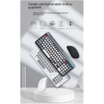 SUNXUE Teclado y RatóN InaláMbricos Bluetooth con Teclas Redondas, Aptos para Tabletas y PortáTiles, Color Negro - Imagen 4